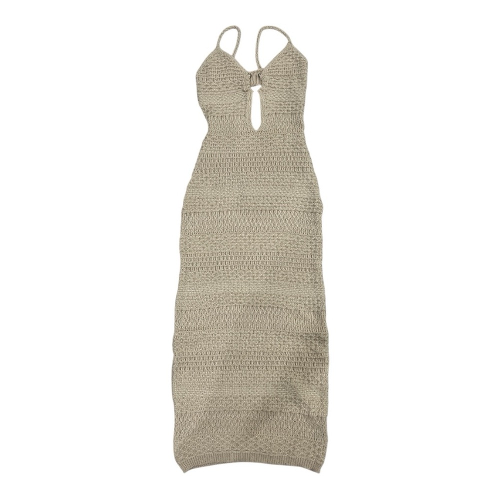 SHEIN Tan Ribbed Bodycon Dress Spaghetti Strap Cocktail